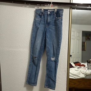 Skinny blue ripped jeans